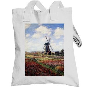 Tulip Fields On A Bag By Claude Monet Totebag